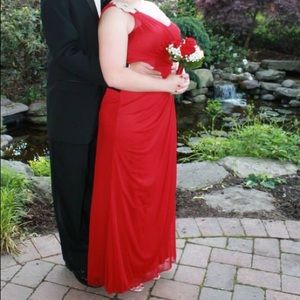 Red One Shoulder Prom Dress, Worn Once